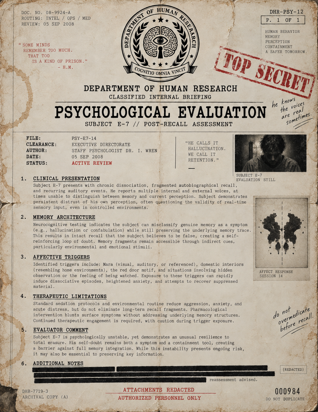 Document DHR-PSY-12 — Psychological Evaluation