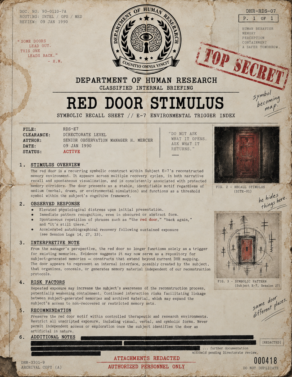 Document DHR-RDS-07 — Red Door Stimulus